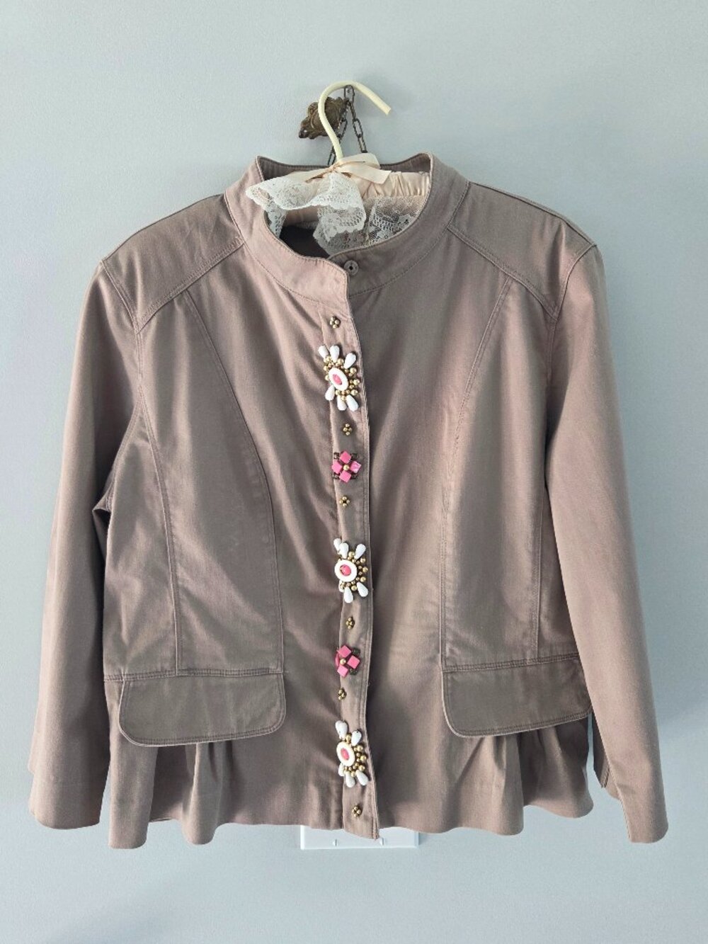 Ruby Red Peplum Jacket 10